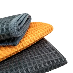 2 Pcs/Lot Car Wash Towel Glass Cleaning Water Drying Microfiber Detailing Waffle Weave Window Clean with 40*40cm