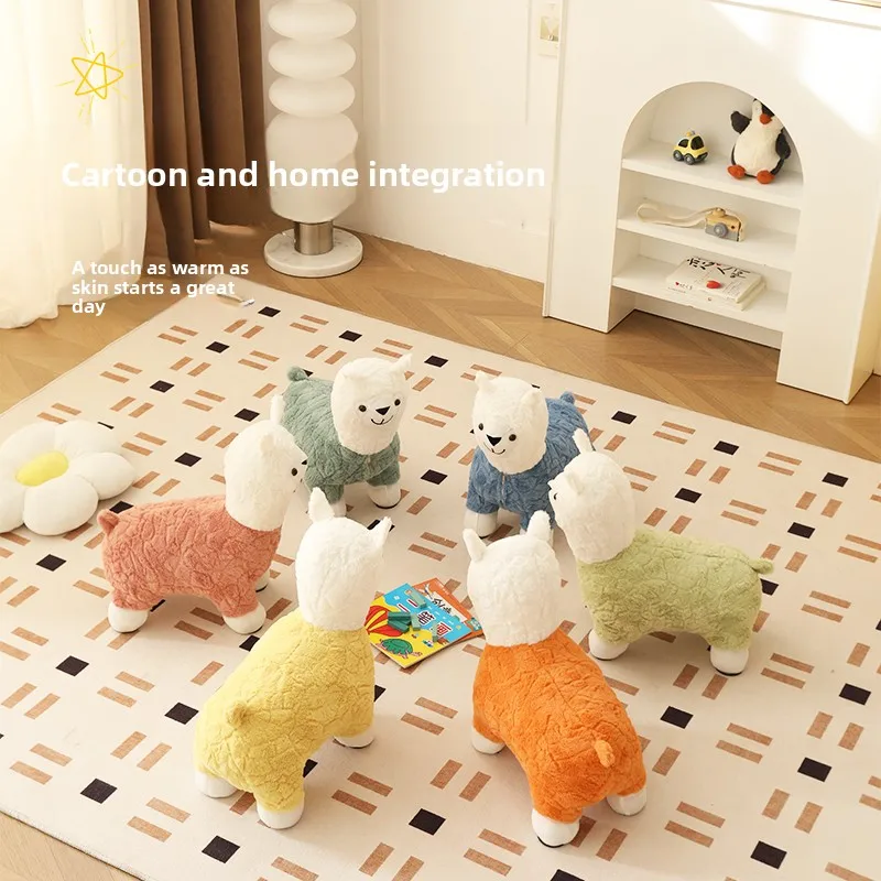 

Alpaca seat Animal stool Cartoon home living room ornament Shoe changing stool Sofa stool Small bench
