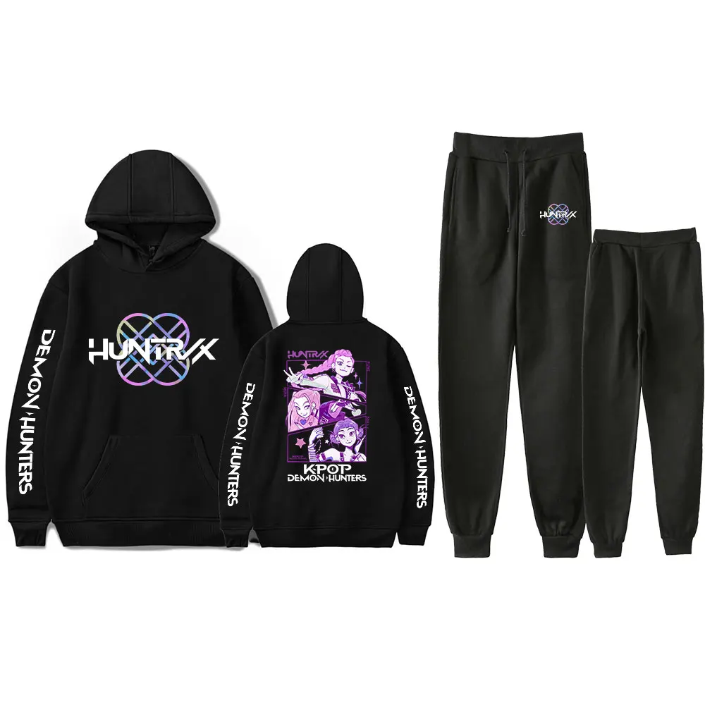 

KPop Demon Hunters Merch The Tinas Tracksuit Vintage 90s PULLOVER Merch Hoodies Set Men Women Hoodies Pants Two-Piece Set Outfit