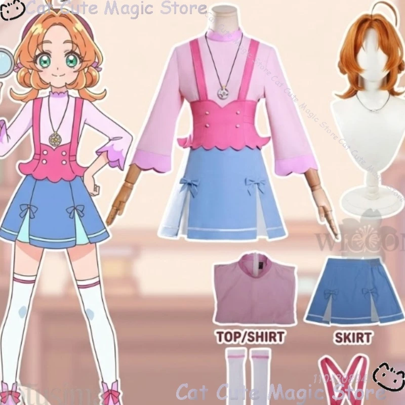 

Костюм Акечи Анны JK Kawaii в японском стиле Y2K: розовый топ, платье, парик для косплея, образ Звездного Детектива, аниме-косплей для фестивалей и комик-конов
