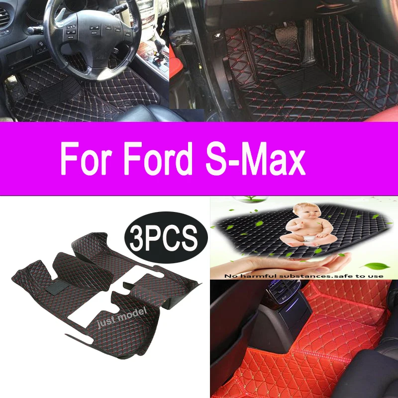 

Car Floor Mats For Ford S-Max MK1 2006~2014 7seat Anti-dirt Pads Waterproof Accessories