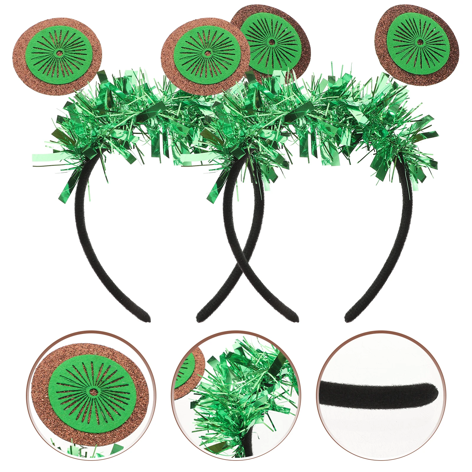 

2pcs Party Hoop Accessories Party Headband Green Color Kids Creative Hair Clasp Hair Hoop Creative Chic Hairwear
