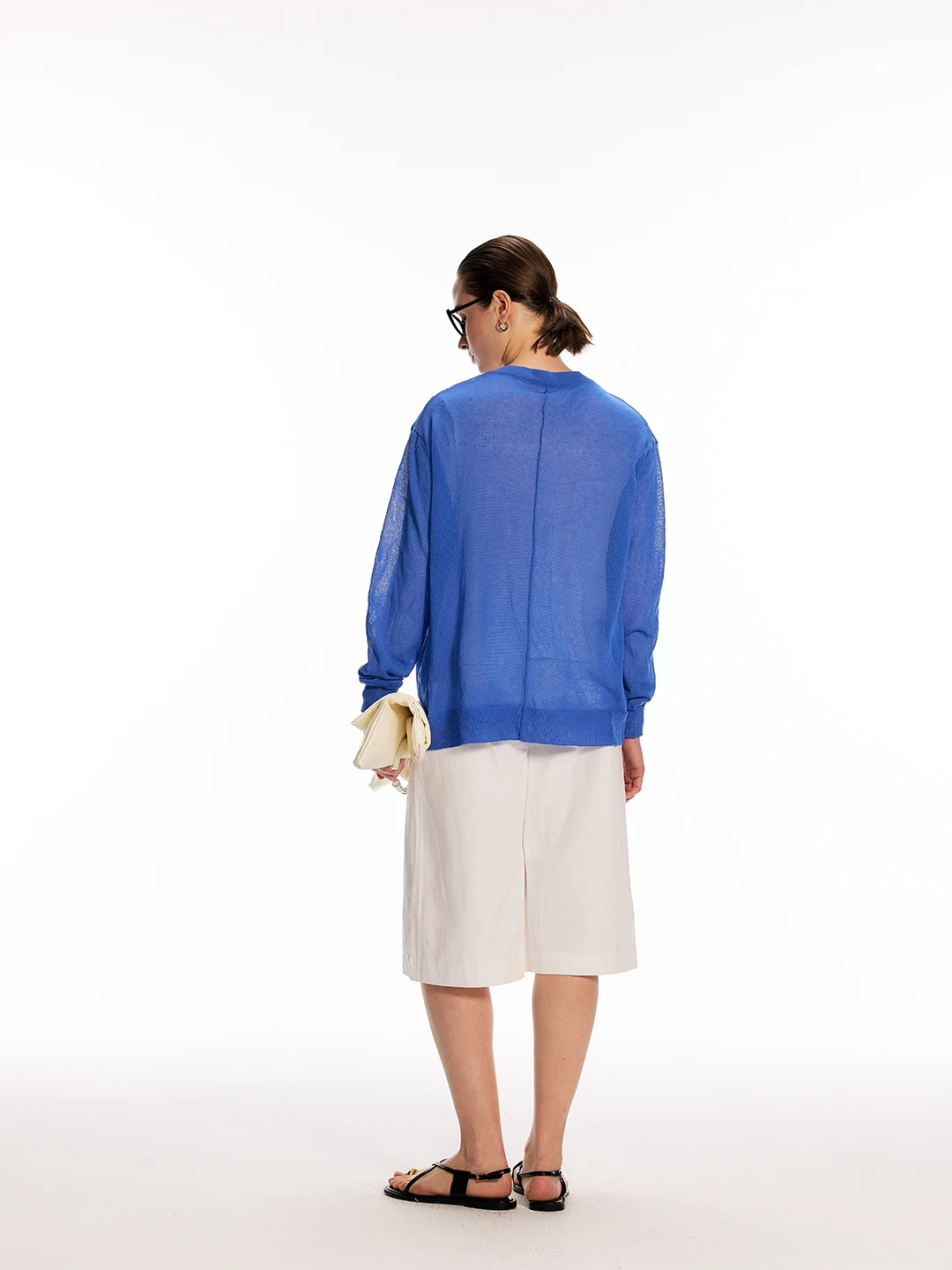 Dpercent Linen V-Neck Color Block  Button Casual Knitted Lightweight Breathable Open Cardigan Cover up Spring Fashion