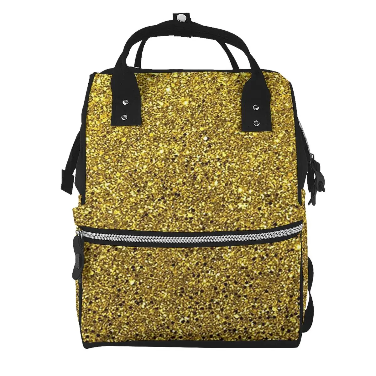 Gold Glitter Abstract Student Backpack School Bag Hiking Travel Daypack for Men Women Bookbag Shoulder Bags