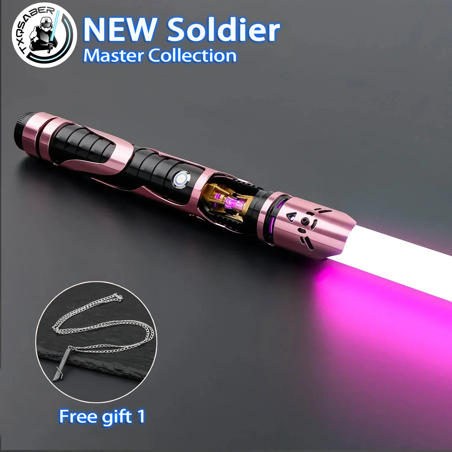 CrucQSAtextures-Sabre laser avec poignée en métal, épée de lumière RVB Proffie 2.2, cadeau de cosplay laser Neo Pixel, soldat, nouveau design, SNV4