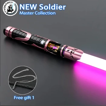 CrucQSAtextures-Sabre laser avec poignée en métal, épée de lumière RVB Proffie 2.2, cadeau de cosplay laser Neo Pixel, soldat, nouveau design, SNV4