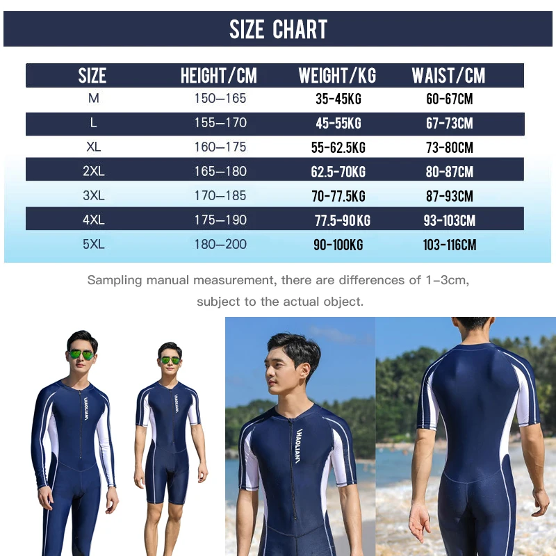 Men UV-proof Sunscreen One-piece Swimwear Short Sleeve Long Sleeve Jump Suit Swimsuit Beach Clothes Five points Pants Long Pants