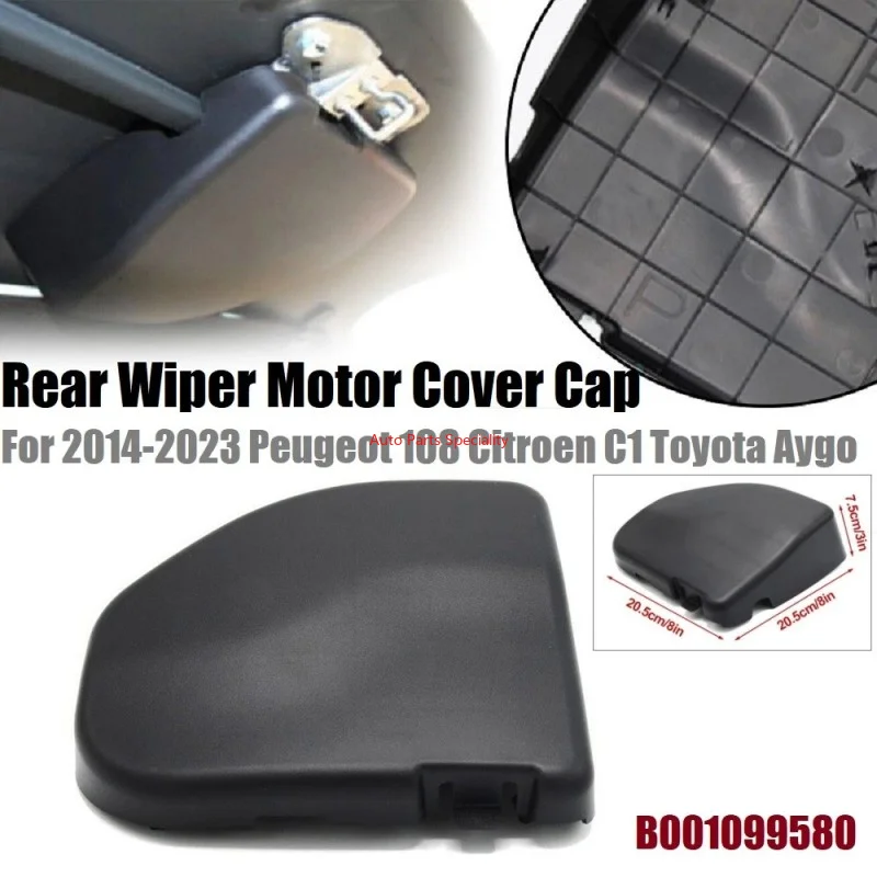1 pieza Tapa de cubierta de motor de limpiaparabrisas trasero negra de plástico OEM de repuesto compatible con Citroën C1 Peugeot 108 Toyota Aygo Parte B001099580