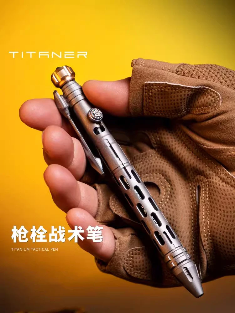 TITANER Titanium Tactical Defensive Pen Signature Skeleton Pen withWindow Breaker EDC Multifunctional Pen