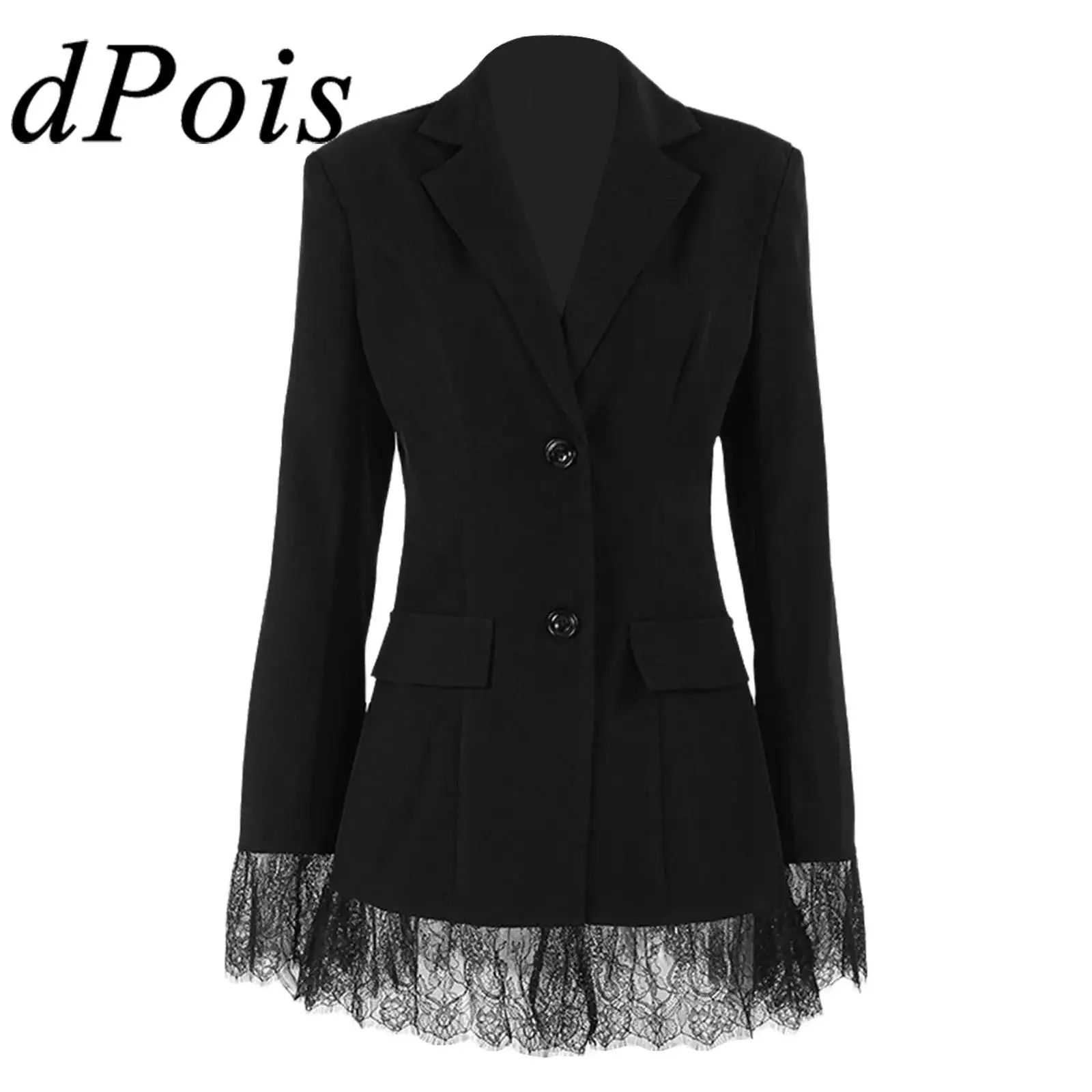 

Женский пиджак с цветочным кружевом и отделкой ресниц, лоскутный тонкий костюм с лацканами, пальто для офиса LadyWork, деловые вечерние куртки