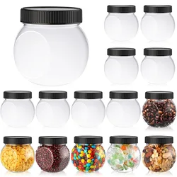 Plastic Candy Jars with Lids Side Cookie Jar Bulk Kitchen Counter Clear Cookie Container Wide Mouth Candy Storage Jars for Candy