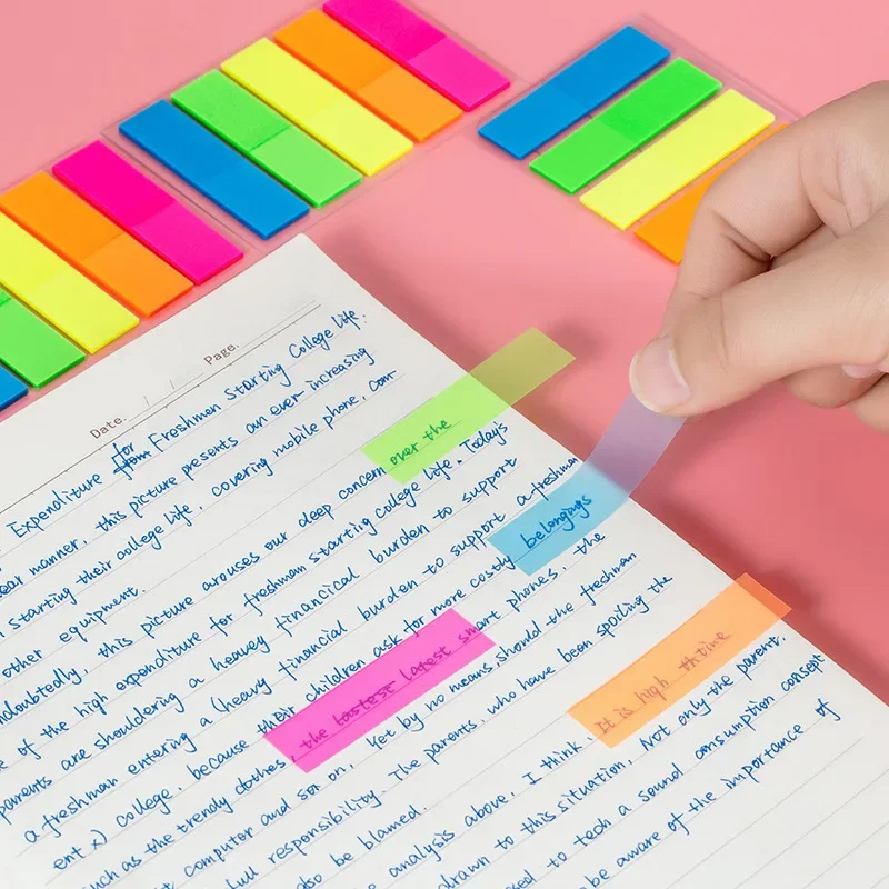 2026 Cute Kawaii Memo Pad Notepad Stationery Sticker Fluorescent Sticky Notes Office School Supplies Random Color