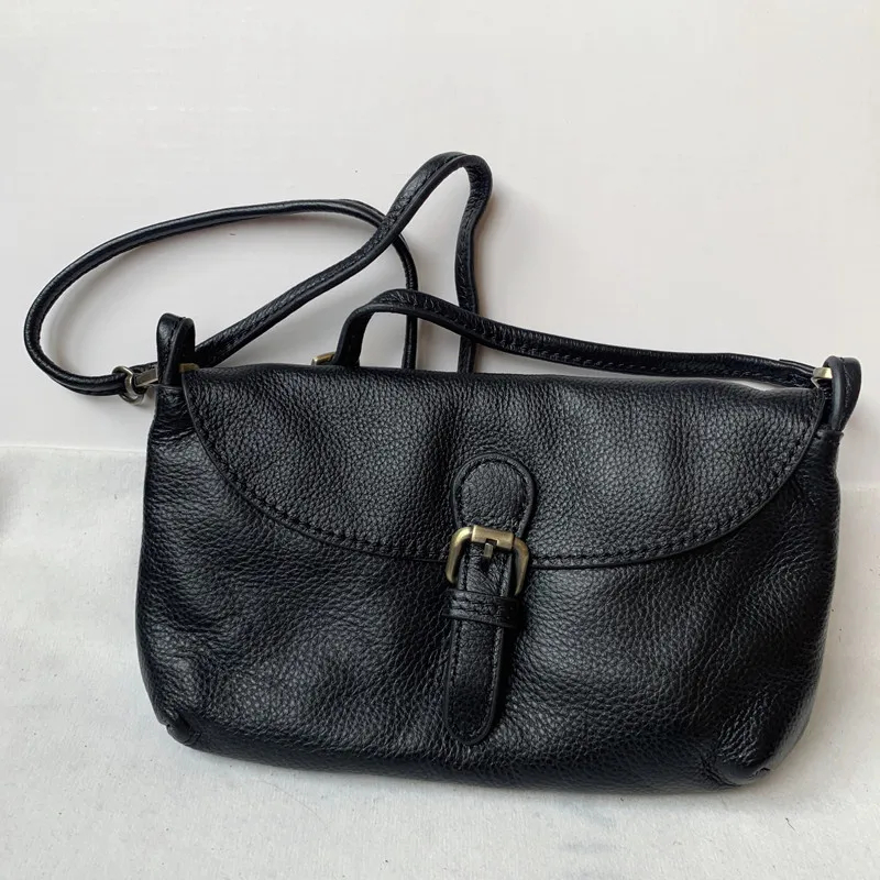 

Women's Genuine Soft Leather Crossbody Bag Mini Minimalist Phone Pouch Travel Shopper Korean-Style Retro Ladies Shoulder Purse