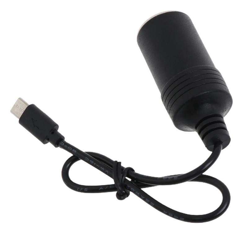 Usb c pd tipo c macho para 12v cigarro do carro isqueiro tomada fêmea passo acima do cabo para a condução gravador gps e-cão ventilador do carro