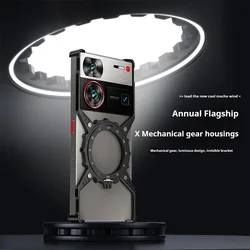 Cooling aluminum alloy 360 degree rotating bracket Back Cover,For ZTE nubia Z70 Ultra Z60 Ultra Fall prevention Phone Case