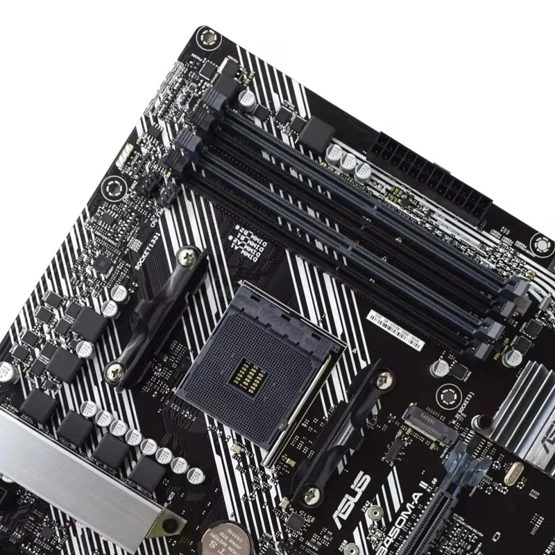 ASUS PRIME B450M-A II, Used Motherboard, AMD B450 Motherboard AM4 Socket, Supports for Ryzen 5 3600, Micro ATX DDR4 Motherboard