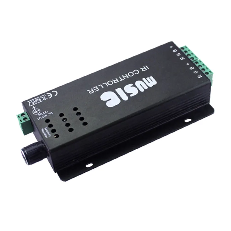 LED Music Controller 24-Key IR Remote Kit: RGB Colorful Strip Light Dimmer, DC12-24V for KTV Party Home Decoration Lighting