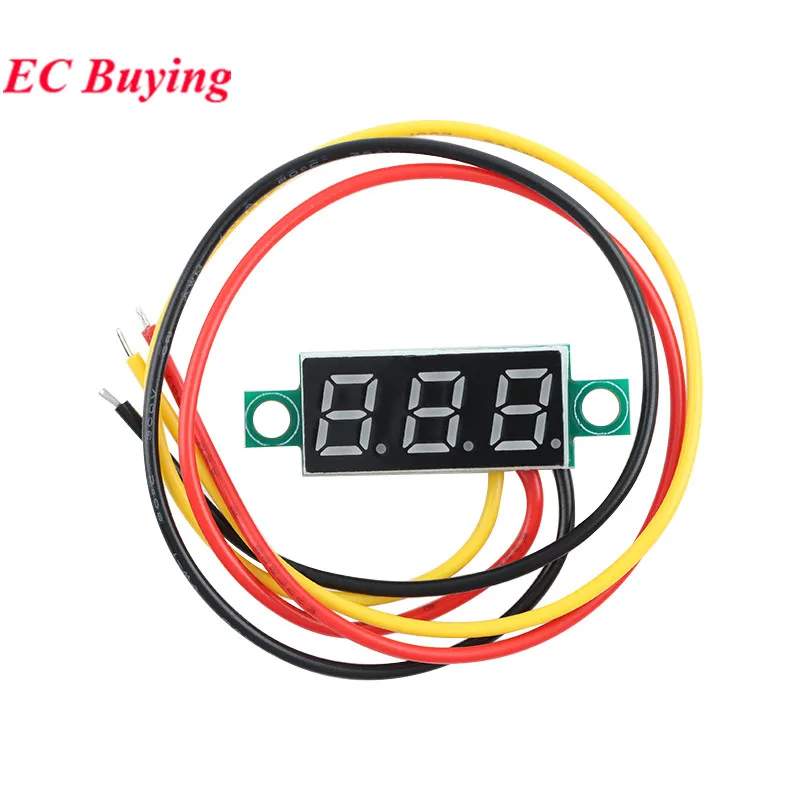 1Pc-10Pcs 0.28 0.36 Inch DC Mini LED Digital Voltmeter 0-100V Voltage Meter 2 3 Wire Auto Car Mobile Power Tester Detector