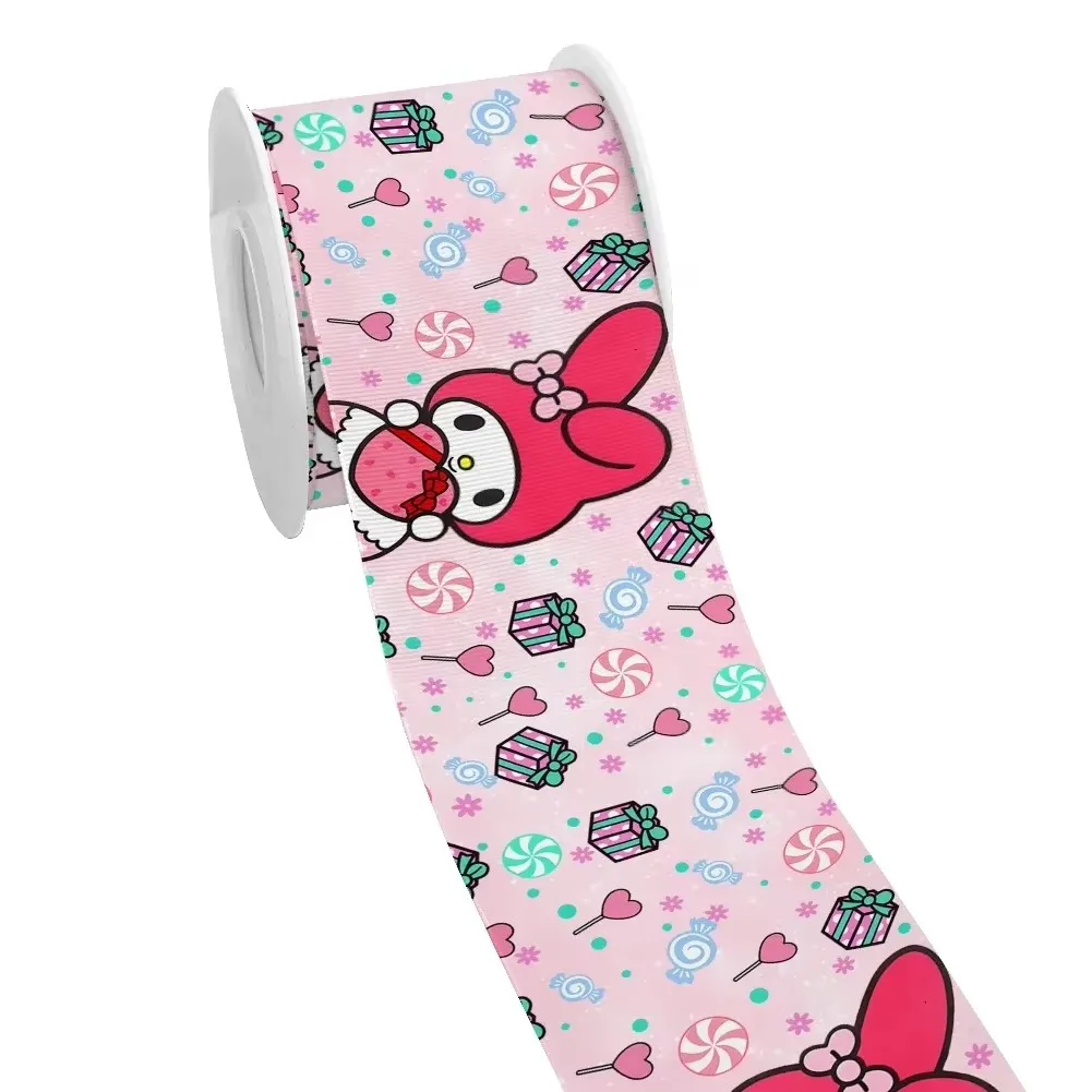 

Characters Cartoon 5 Yards Sanrio Valentine's Day Printed Grosgrain Satin Ribbon for Gift Wrapping Hair Bow Craft Accessory