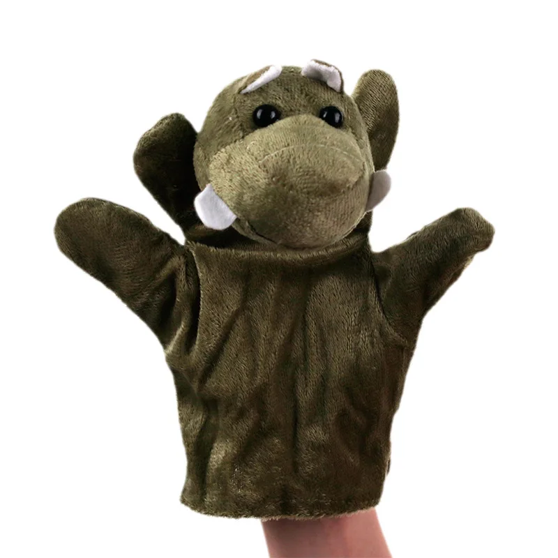 Nuevo muñeco de mano de Animal, oso de peluche, guante de cinco dedos, muñeco de perro, accesorio para contar historias, regalo de cumpleaños, jardín de infantes G7