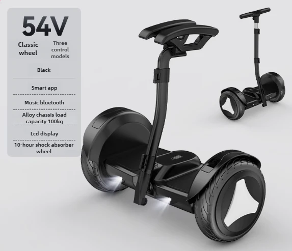 10 بوصة لوح التوازن الذاتي مع مقود الأطفال الكبار دراجة التوازن الكهربائية الذكية الحسية تحوم اللوح 10 بوصة #2