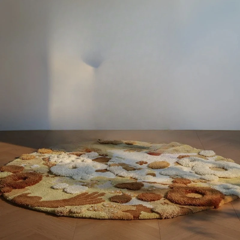 Handmade haute couture heavy industry taste villa wool round retro carpet high sense living room