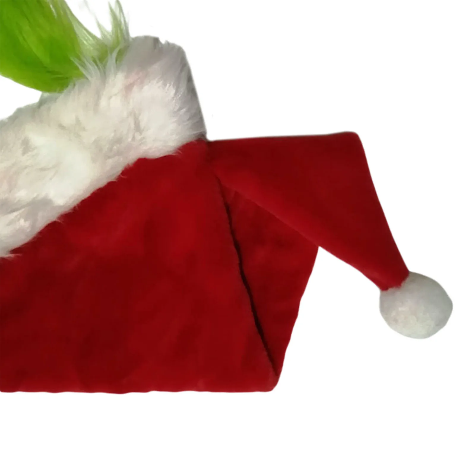 Combhasaki クリスマス グリーン ファーリー モンスター コスチューム 面白いサンタ手袋 + サンタ帽子 コスプレ アクセサリー パーティー用品 大人用