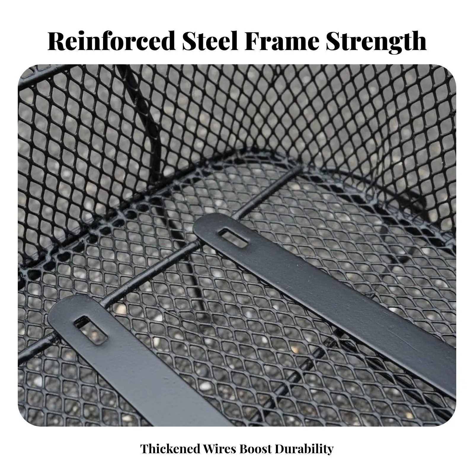 Heavy Duty Bicycle Basket for Rear Rack Universal Fit High Carbon Steel Bike Cargo Basket with Reflective Safety Strip for Road
