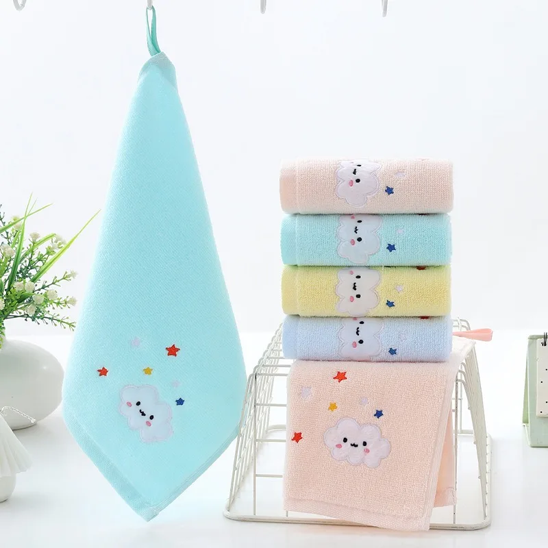 Baby Cotton Bath Towel Face Washcloth Cartoon Hand Wipe Soft Absorbent Children Towels Kids Newborn Bathing Handkerchief 25x25cm