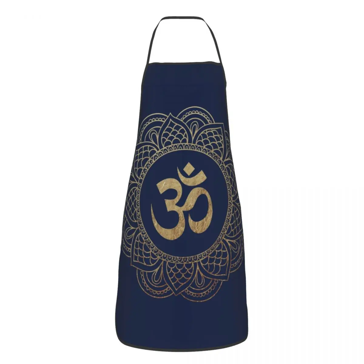 Gold Om Mandala Funny Aprons Buddhism Aum Yoga Meditation Adult Unisex Kitchen Chef Bib Tablier Cuisine Cooking Baking Painting