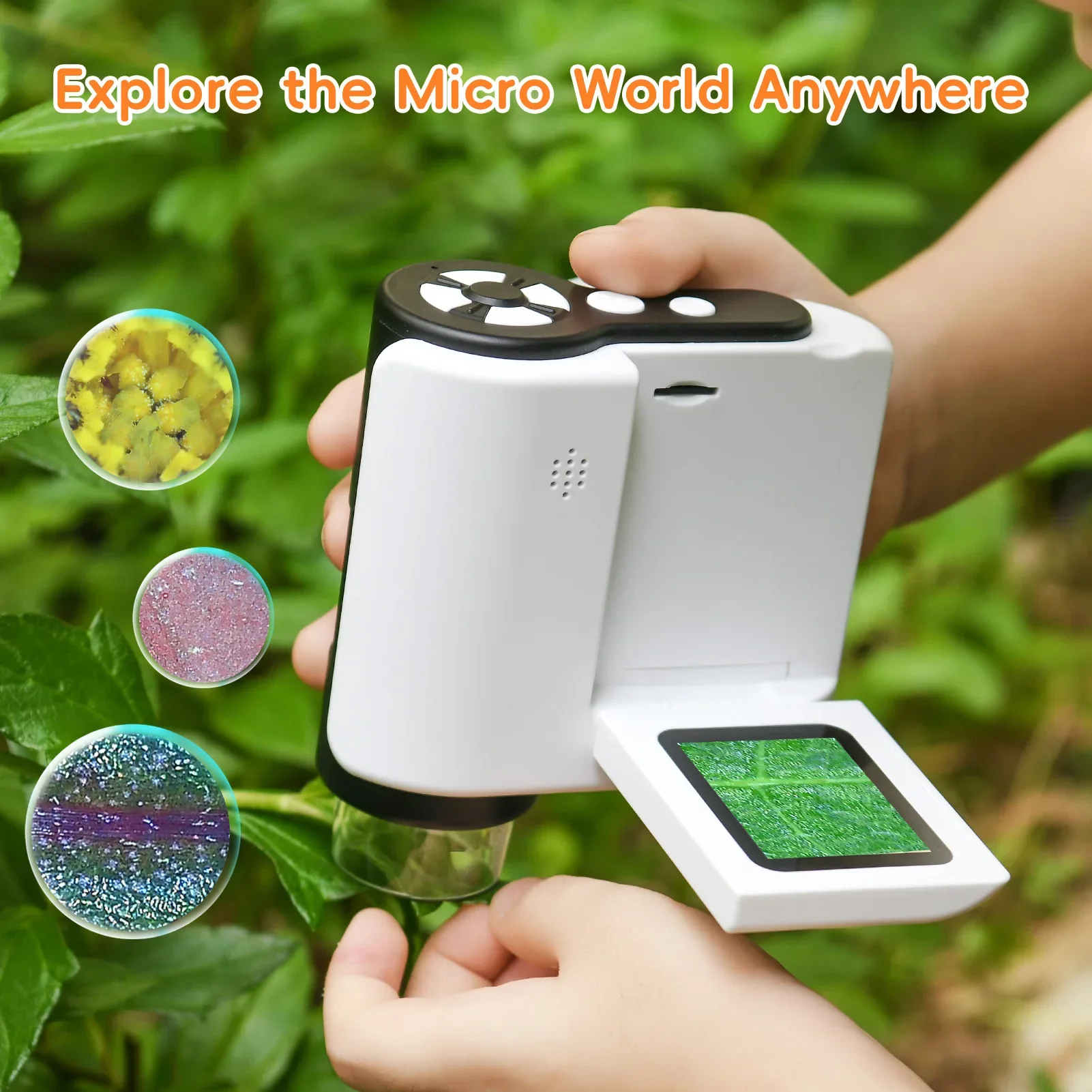 1000x Kids' Portable Digital Microscope Handheld 1080p Device for Students to Explore Bacteria & Micro Worlds