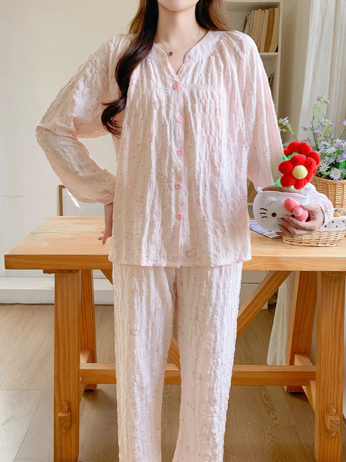 pure-cotton-maternity-sleepwear-breastfeeding-nightgown-long-sleeve-thin-home-set-for-postpartum-women-spring-autumn-summer