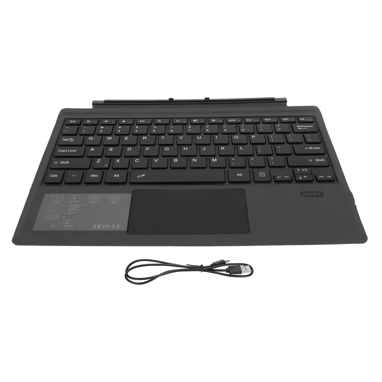 

Portable Keyboard Compact Layout USB C Interface Wireless Bluetooth Keyboard 33ft Wireless Distance Black for Pro 3 for Pro 5
