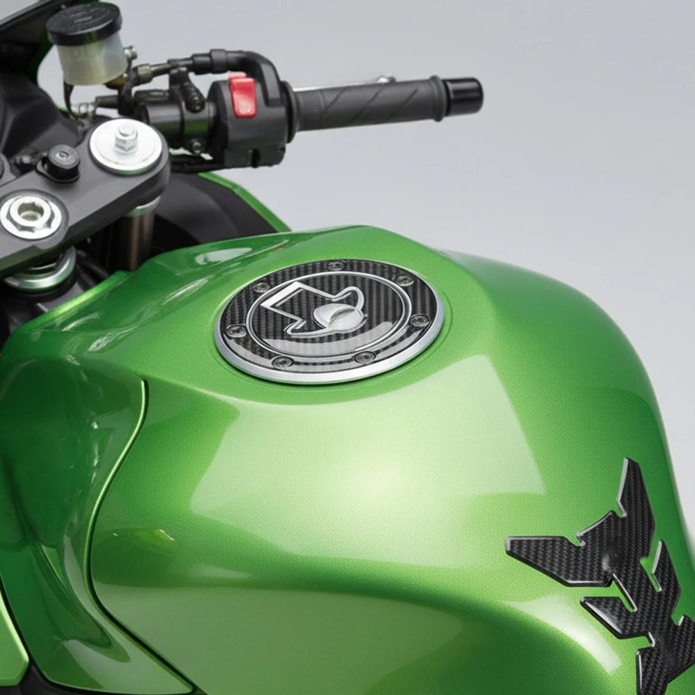 

Motorcycle Tank Gas Fuel Cap Cover Protector Sticker for Kawasaki Models Up To 1999 (7 Holes)