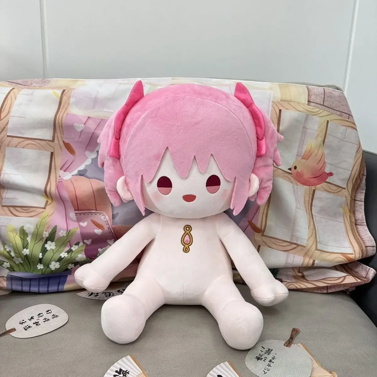 40CM Anime Madoka Magica Akemi Homura Kaname Madoka Cosplay Soft Cotton Body Dress Up Stuffed Pillow Sitting Posture Figures