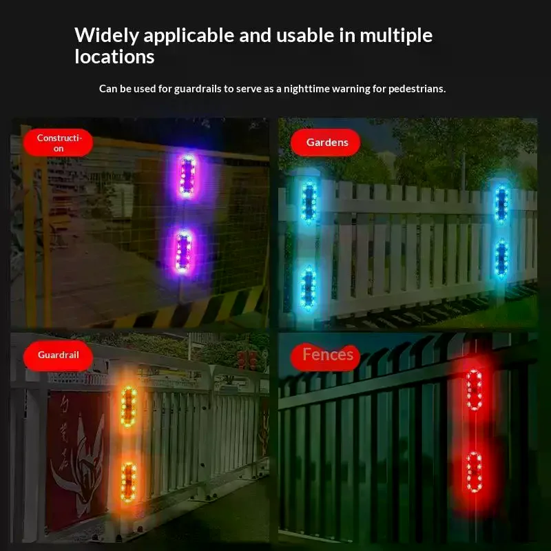 2Pcs Car Solar Charging-free Anti-rear Collision And Explosion-proof Safety Light Motorcycle Brake Tail Light Modified Flash