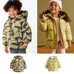Children's Jackets 2024 Winter Cartoon Fashion Thickened Warm Boys Cotton Clothing Cotton Girls Hooded Coat Children's Clothing