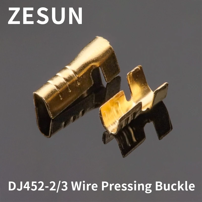 100/200pcs DJ452-2/3 type parallel wire buckle terminal block wire connector cold pressed copper buckle wire buckle
