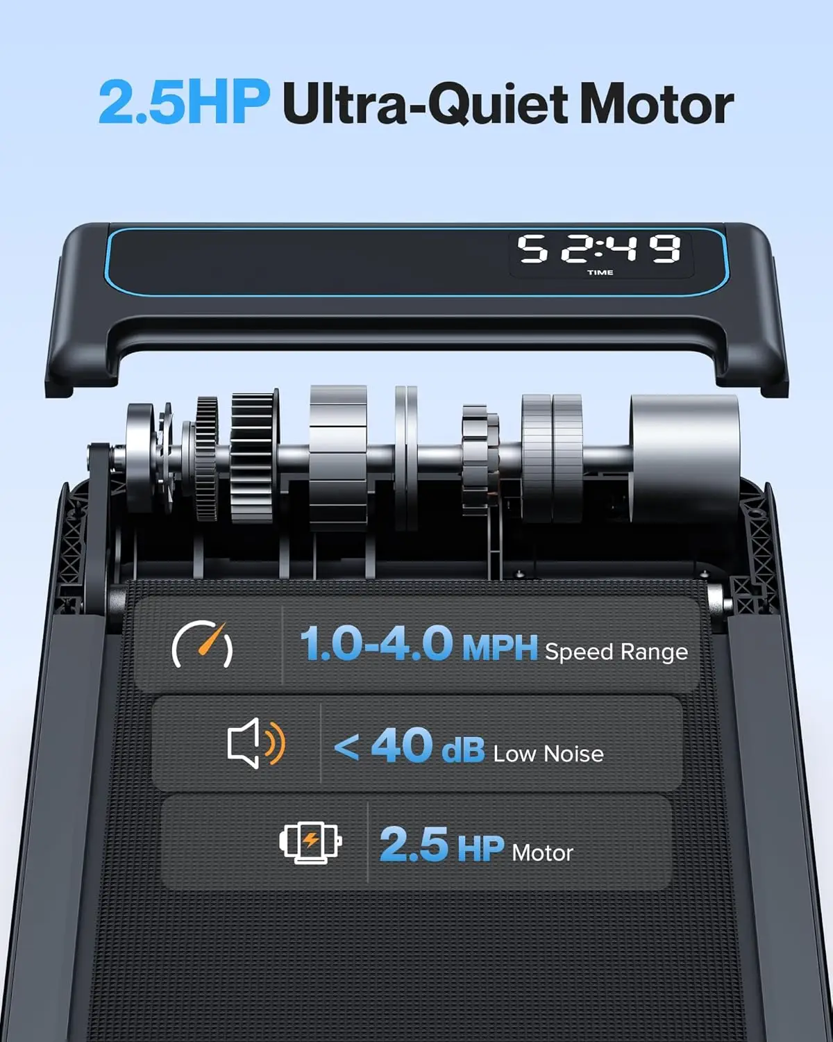 وسادة المشي المائلة 10%، 3 حصان، 4 ميجا في الساعة/7.6 ميجا في الساعة، سعة 265/350 رطل، منطقة تشغيل واسعة، عملية هادئة للاستخدام المنزلي #4