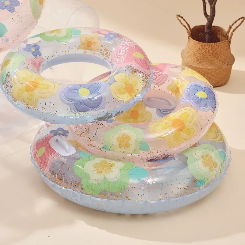 لعبة زهور الربيع القابلة للنفخ، حلقة سباحة صيفية، حمام سباحة خارجي، ألعاب مائية عائمة قابلة للنفخ للأطفال والكبار