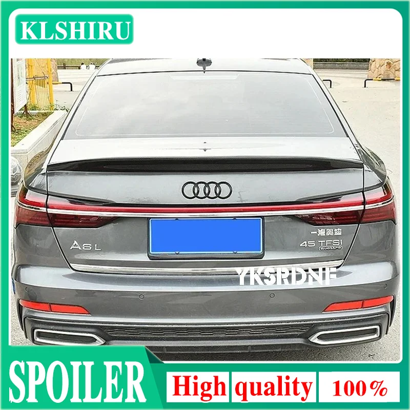 Car Rear Spoiler For A6 A6L C8 2019 2020 2021 2022 2023 Body Kit Carbon Fiber Splitter Diffuser Tail Wing Back Trunk Accessory 