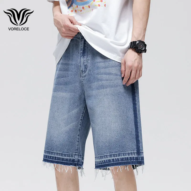 

Cityboy Fashion Brand American High Street Retro Classic Loose Denim Shorts Men's Fashion Versatile Casual Side Tie Dyed Shorts