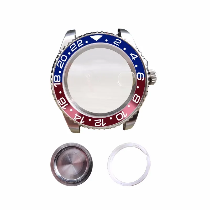 Imagem -04 - Assista Acessórios 40 mm Gmt Ampliação Vidro de Safira Espelho com Moldura Insert Ver Case Fit para 2836 2813 3804 Aço Inoxidável