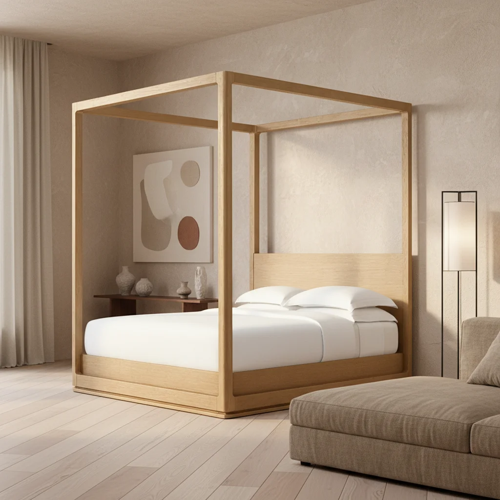 

Кровать-балдахин RH в французско-американском стиле LIGNE, роскошная деревянная мебель для спальни, на заказ, размеры King, Queen, Double, каркас кровати