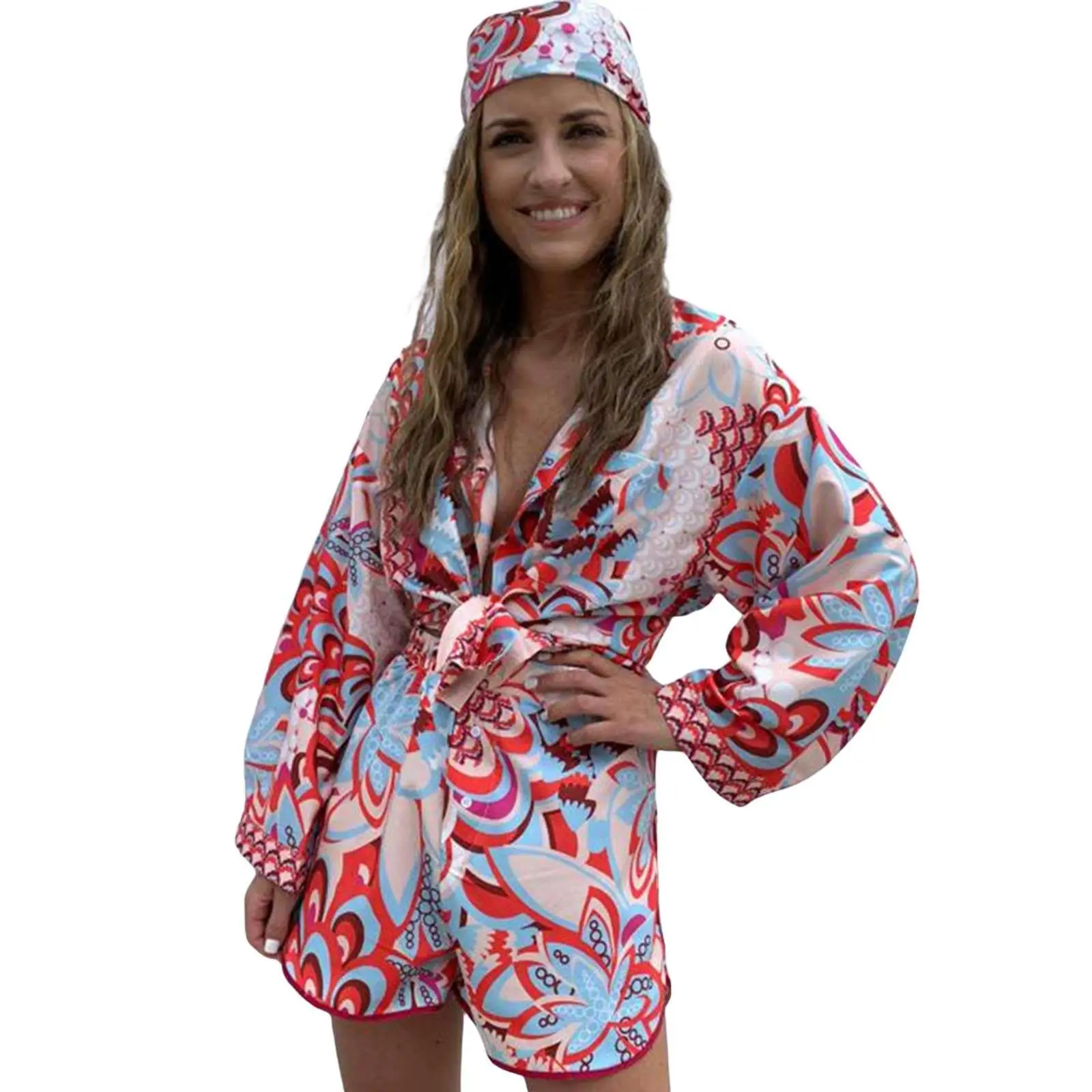 

Лето 202, женский свободный комплект из футболки с разрезом и принтом Personali Faion, длинная повседневная одежда из полиэфирного волокна, све