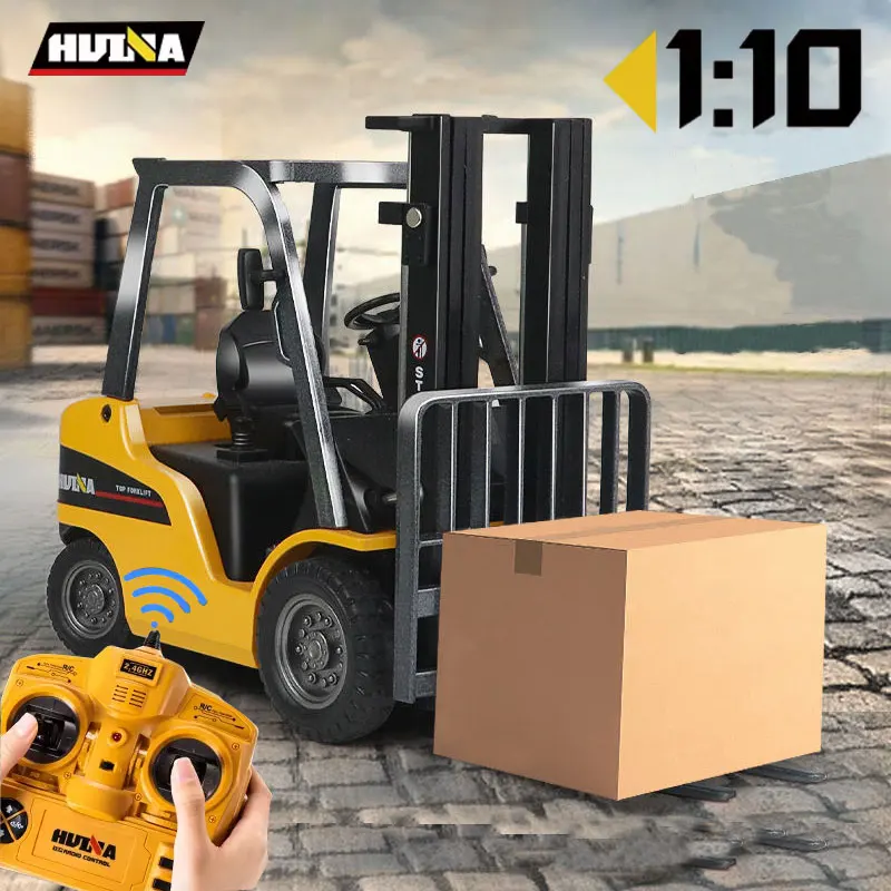 Huina 1577 Remote-controlled Forklift Excavator Alloy Version 2.4g Wireless 8ch Remote-controlled Engineering Vehicle Toy