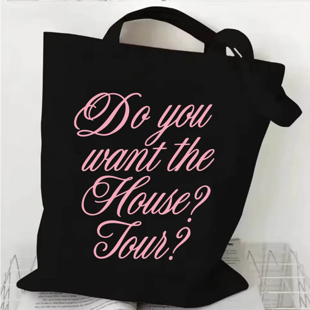 سابرينا كاربنتر هاوس جولة 2025 حقيبة قماش قنب التسوق Y2k حقيبة تسوق حقيبة المتسوق لمحبي هدية #3