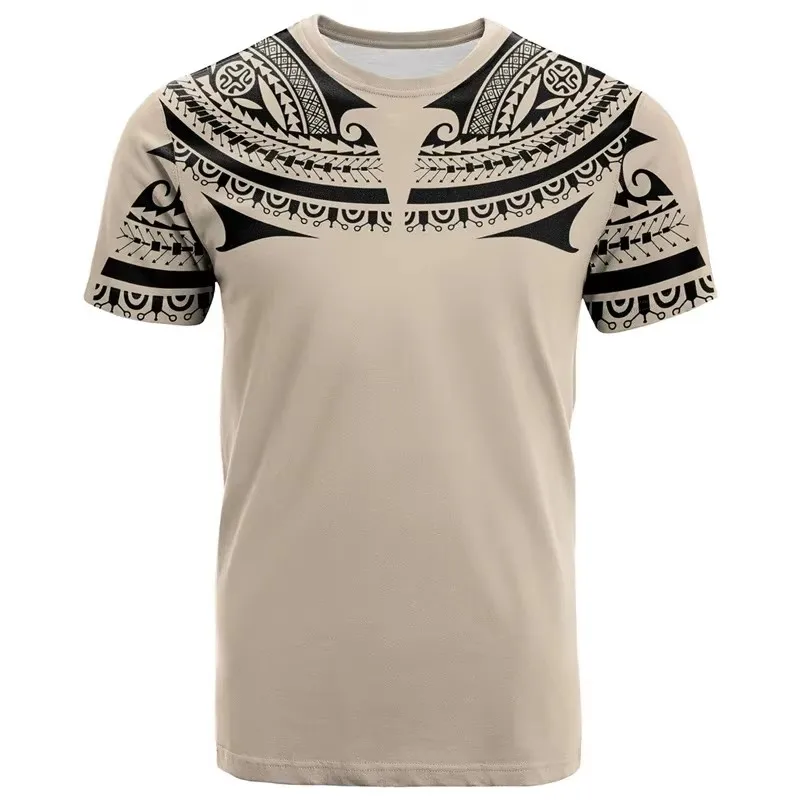 3D Polynesian Maori Rugby Ball Print Mens T Shirt Sports Fitness Short Sleeve T-Shirts for Men Fashion Hawaiian Fitness Tops Tee