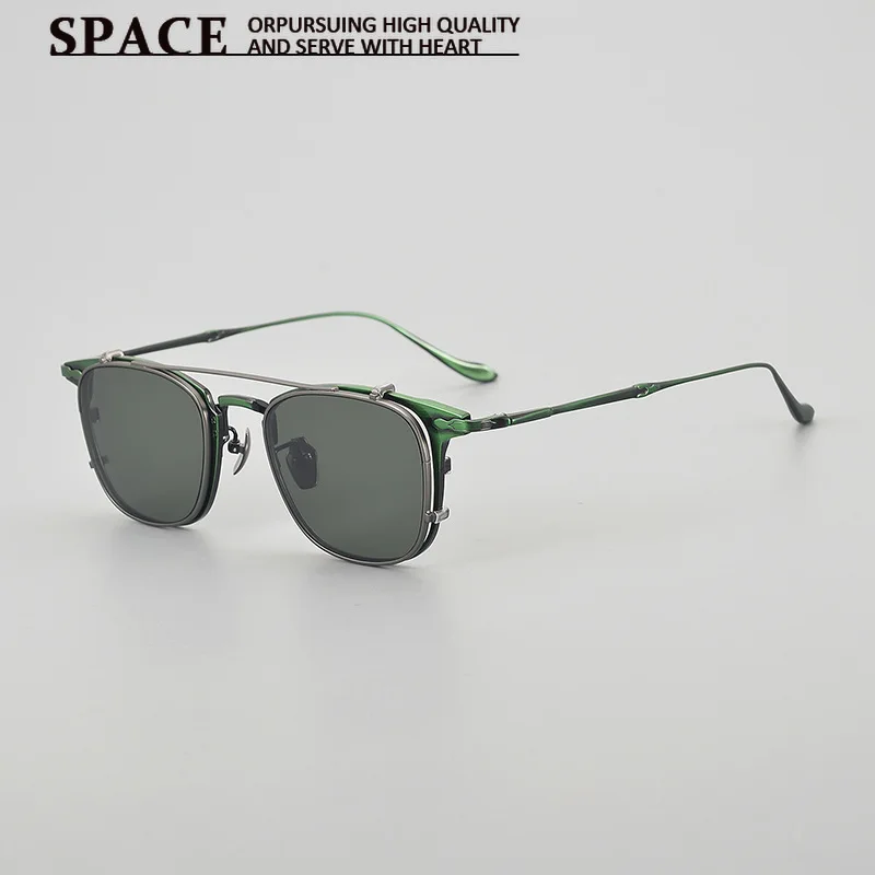 premium-men's-vintage-square-pure-titanium-clip-on-sunglasses-2-in-1-full-rim-prescription-frame-for-driving-large-faces