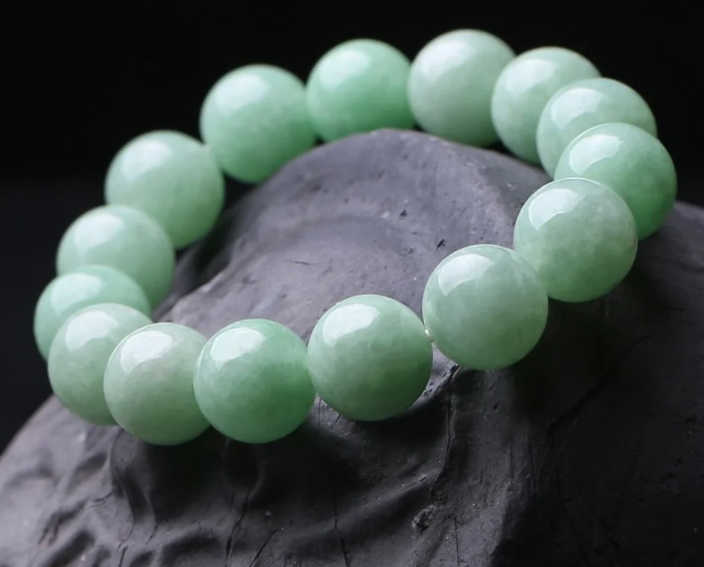 

Fine Jewelry Natural Jade A+ Jadeite Ice Glutinous Bead Bracelet For Men And Women